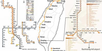 Карта Тайпе високоскоростна железопътна линия