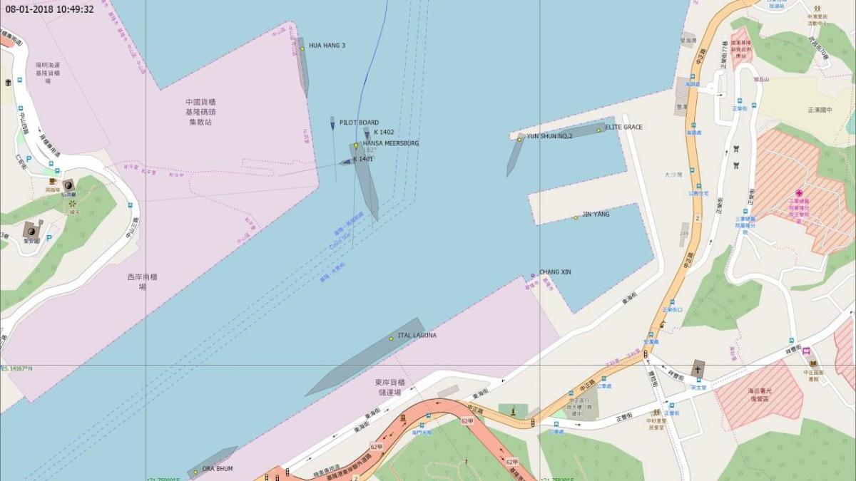 карта на пристанището Цзилун 