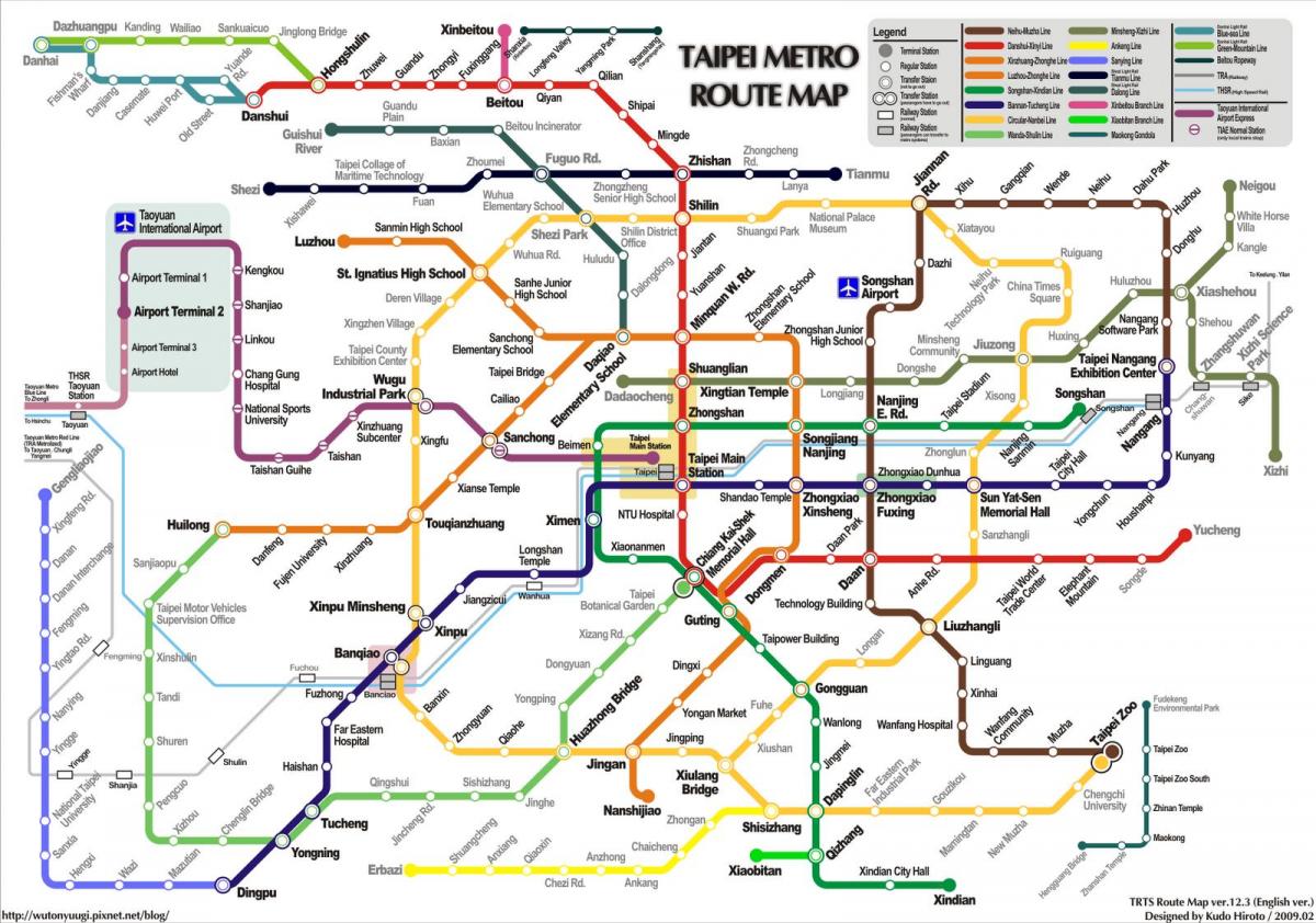 метрото Тайпе картата