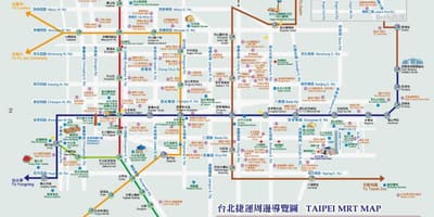 Карта на метрото Тайпе забележителности