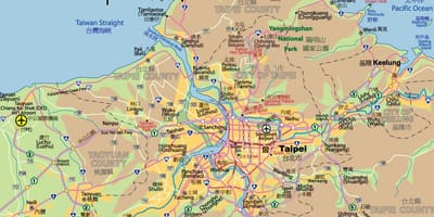 Карта в центъра на град Тайпей 