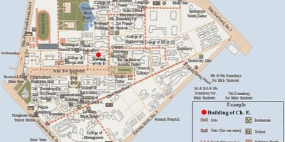 Тайвански на кампуса на университета на картата 